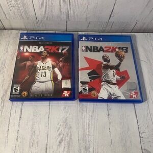 NBA 2K17 NBA 2K18 PS4 Video Games Lot Bundle of 2